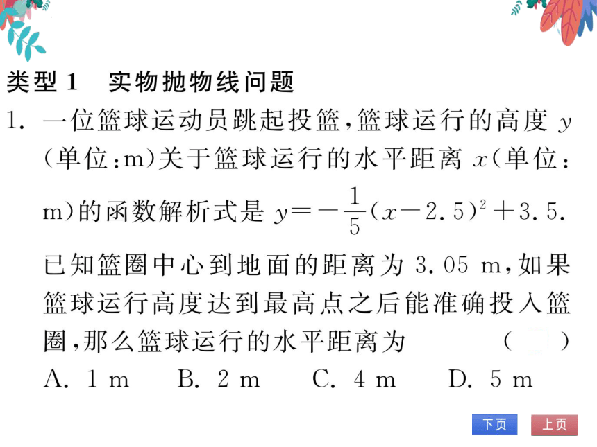 【沪科版】数学九年级上册 第21章 专题二 二次函数的综合应用 习题课件