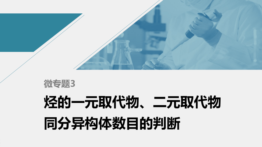 高中化学苏教版（2021）选择性必修3 专题3 微专题3　烃的一元取代物、二元取代物同分异构体数目的判断（13张PPT）