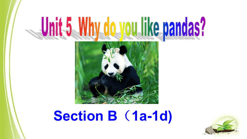 人教新目标版英语七年级下Unit 5 Why do you like pandas? Section B 1a-1d 课件+嵌入音频（20张PPT）