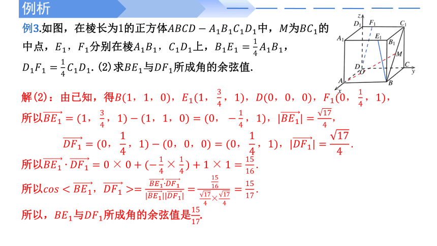 数学人教A版2019选择性必修第一册1.3.2空间向量运算的坐标表示（共21张）