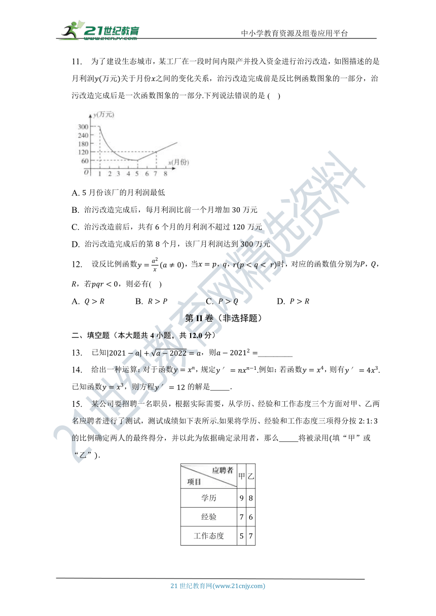 浙教版初中数学八年级下册期末测试卷（标准难度）（含解析）