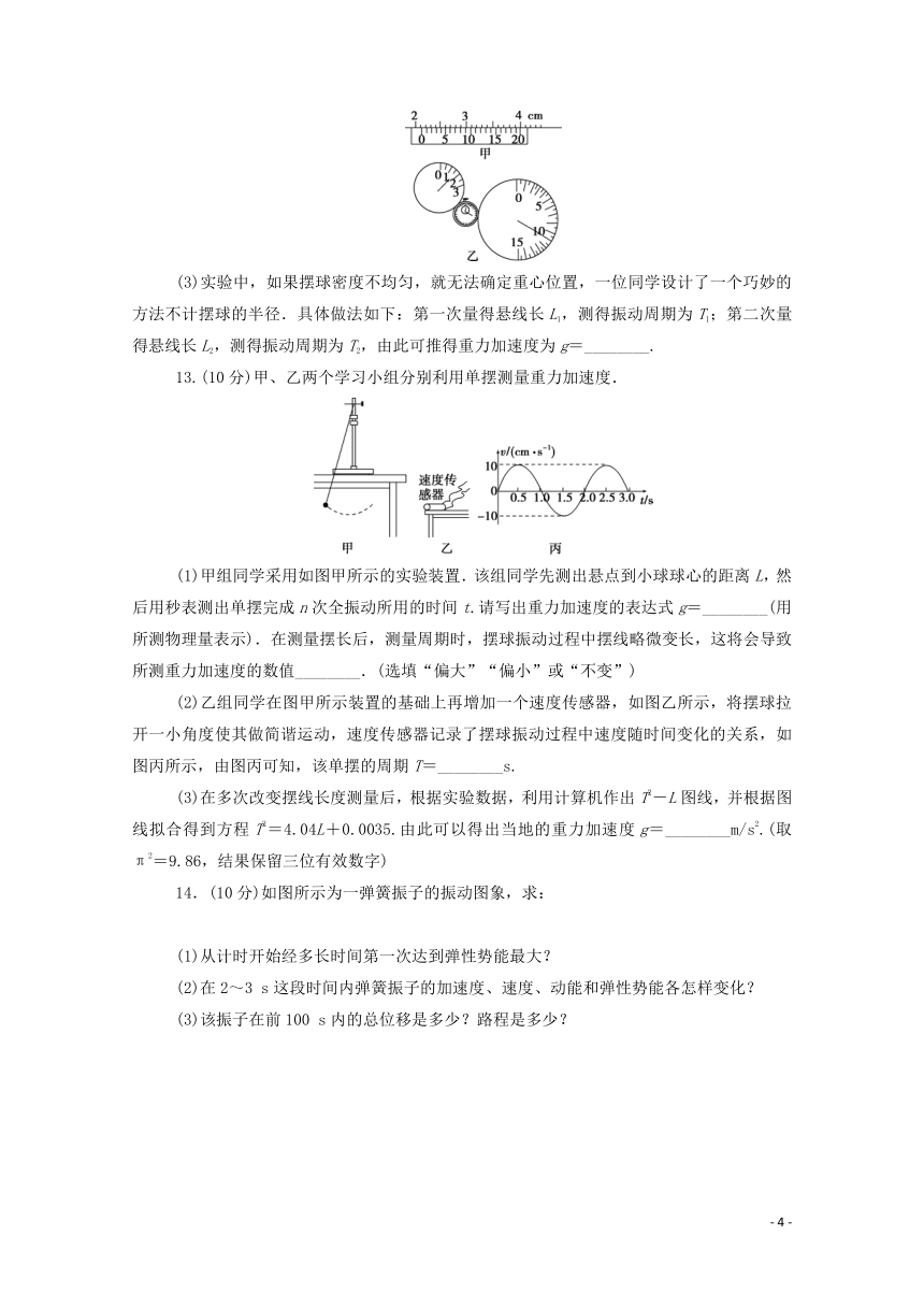 2020_2021学年高中物理第十一章机械振动章末综合检测含解析新人教版选修3_4