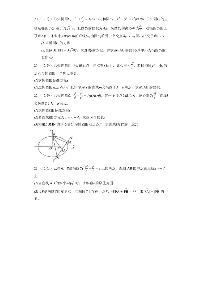 人教B版（2019）选择性必修第一册《2.5.2 椭圆的几何性质》同步练习（含解析）