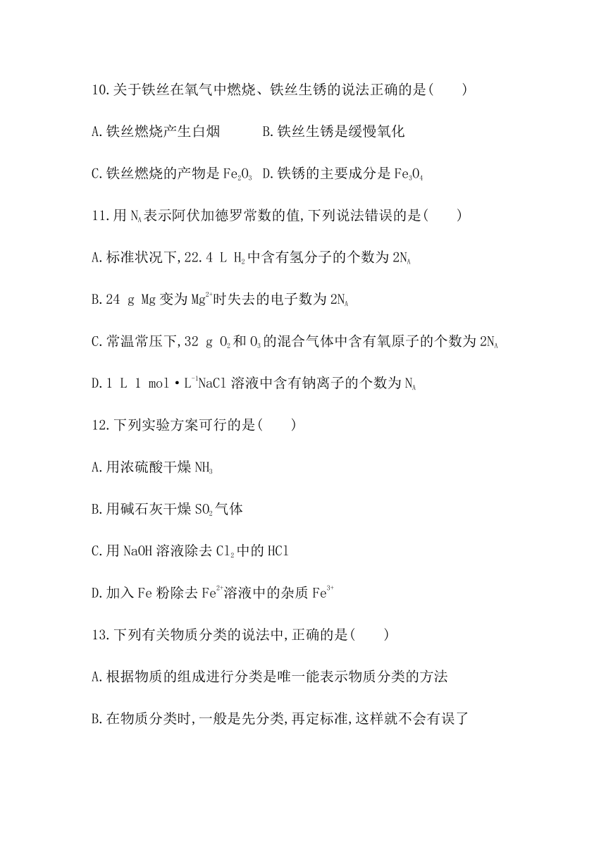 2021届广东省学业水平合格性考试化学模拟测试卷(五) Word版含答案