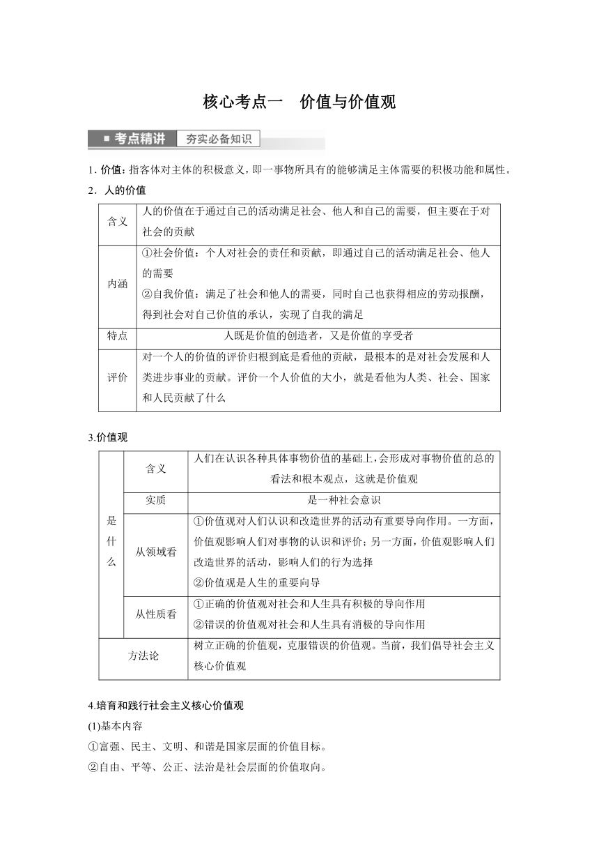 2023年江苏高考思想政治大一轮复习必修4  第二十三课 实现人生的价值（学案+课时精练 word版含解析）