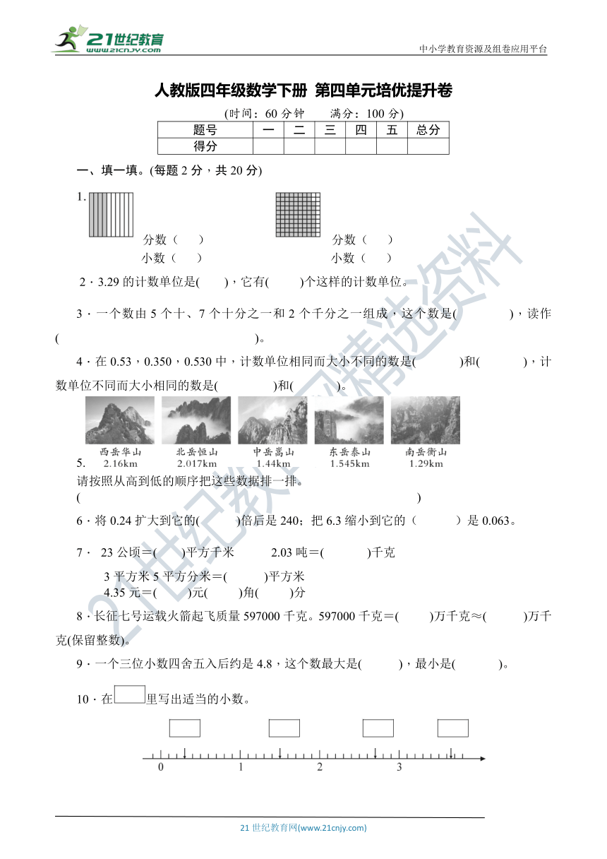 人教版四年级数学下册 第四单元培优提升卷（含详细解答）