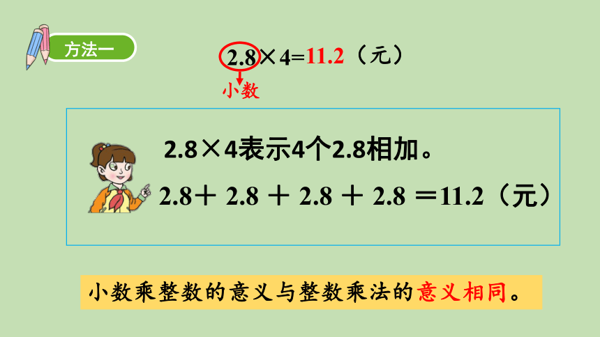 青岛版数学五年级上册 一 今天我当家——小数乘法 信息窗1  小数乘整数 课件（31张ppt）