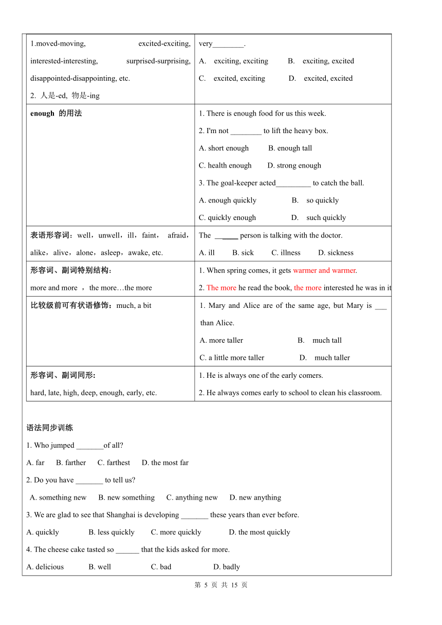 【八年级升九年级暑假英语辅导】第07讲：字母LM词汇+语法精选形容词副词用法+完形填空技巧（含部分答案）