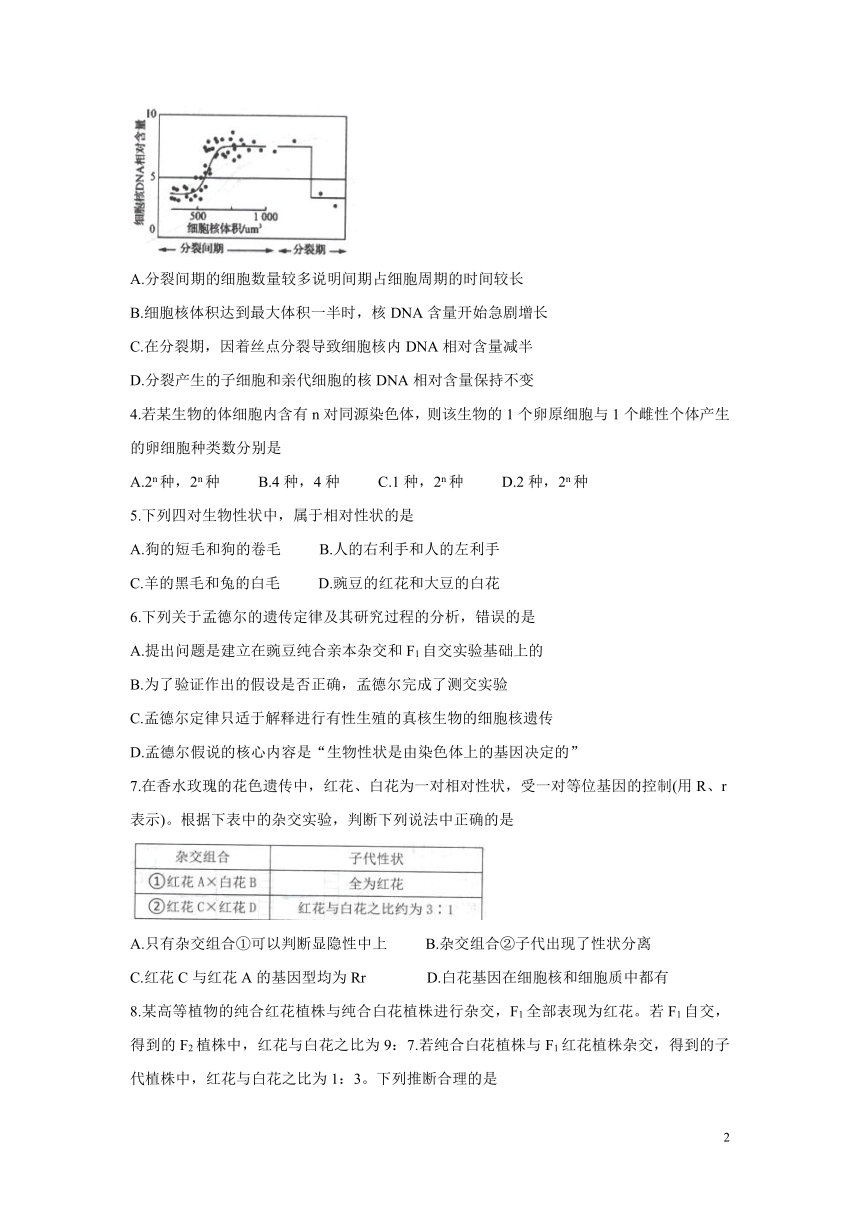 广东省珠海市2019-2020学年高一下学期期末学业质量监测试题 生物