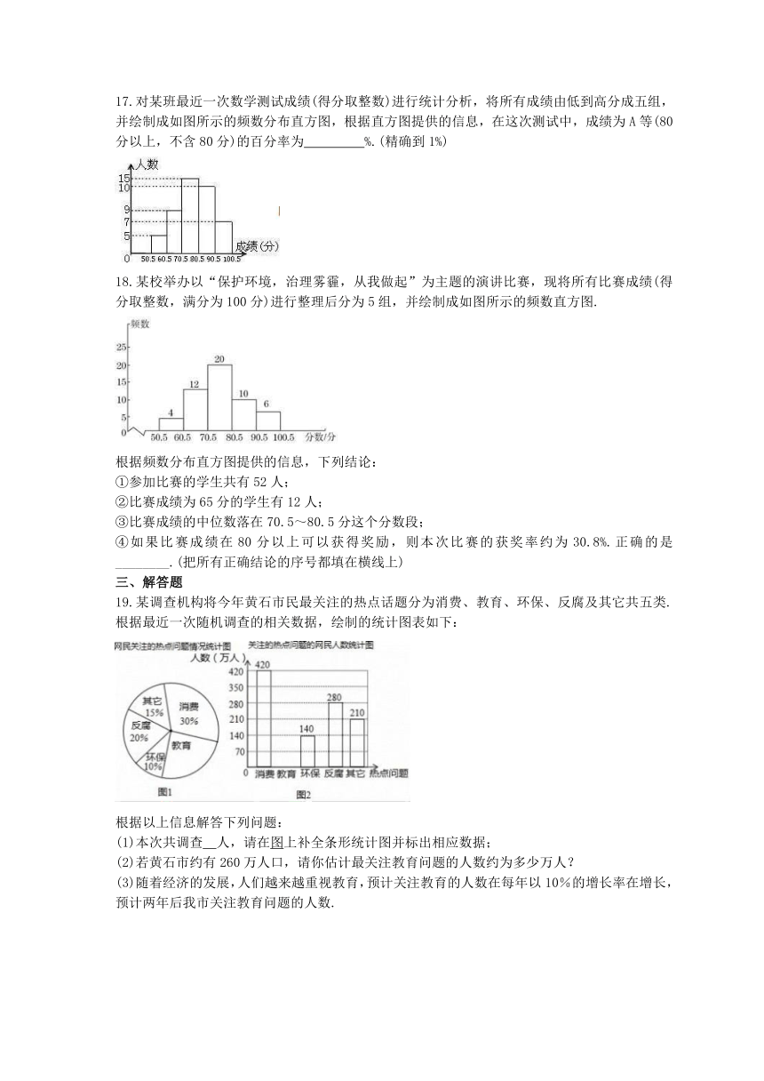 浙教版数学七年级下册6.5《频数直方图》同步练习(word含答案)