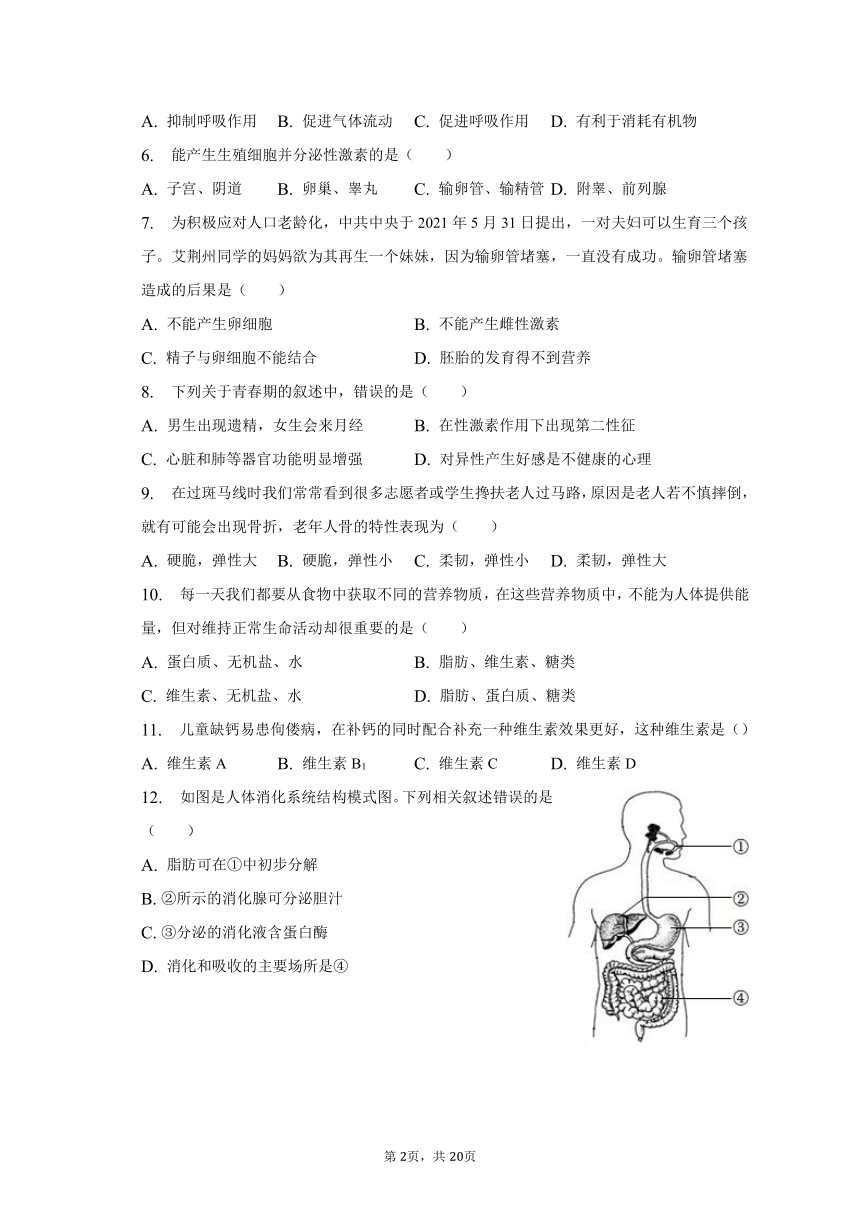 2022-2023学年河南省洛阳市伊川县七年级（下）期中生物试卷（含解析）