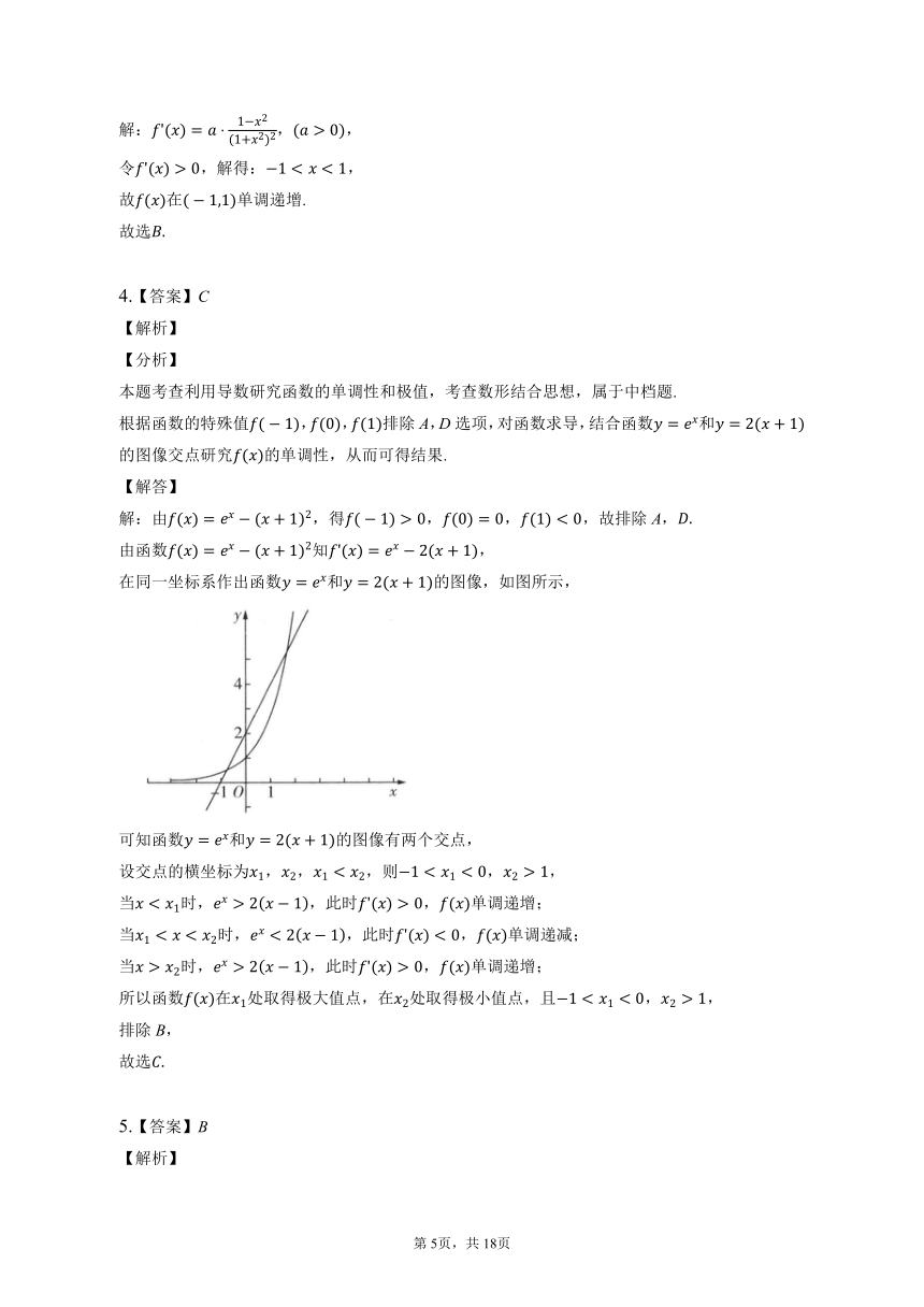 第五章 一元函数的导数及其应用-高二年级数学人教版（2019）选择性必修二单元练习（含解析）