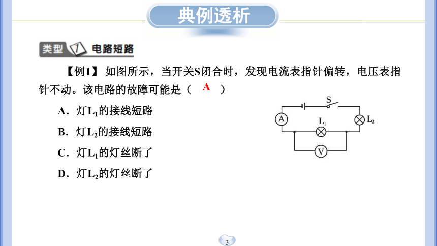 第4章 电路探秘 专题分类突破五 电路故障分析 练习（课件版 17张PPT）