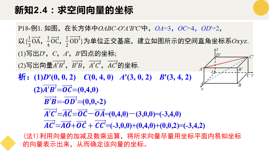 数学人教A版（2019）选择性必修第一册1.3空间向量及其运算的坐标表示（共21张ppt）