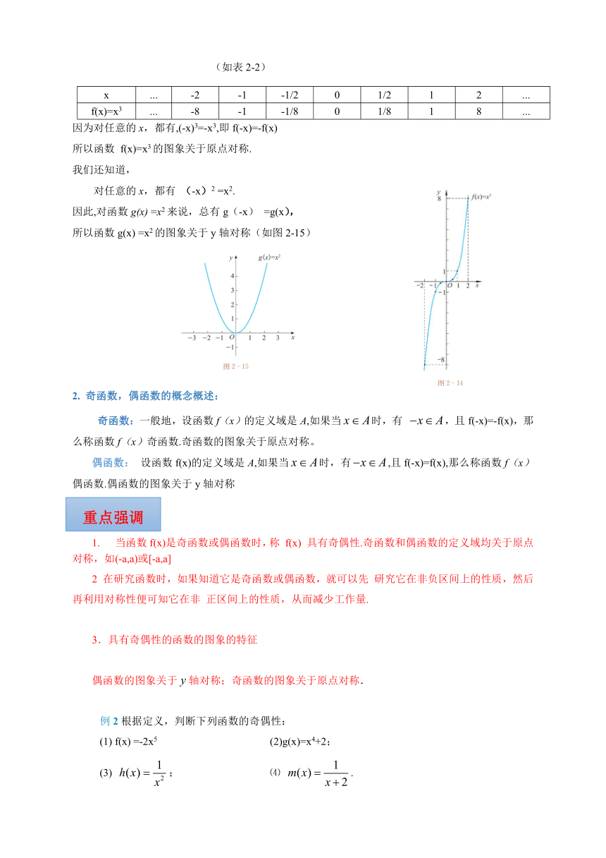 数学北师大版（2019）必修第一册2.4.1函数的奇偶性教案（1）