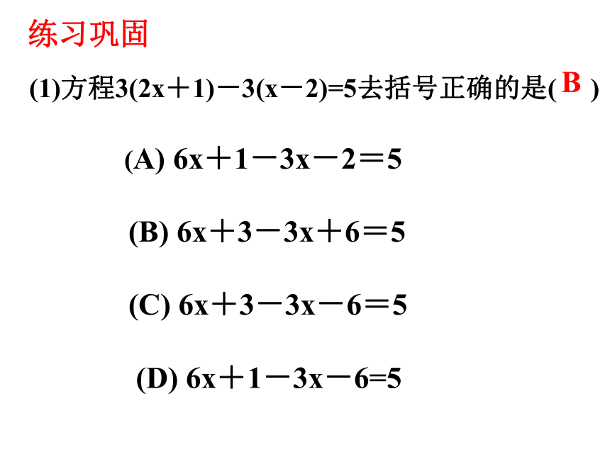 3.1 一元一次方程及其解法 (3)  课件（共23张PPT）