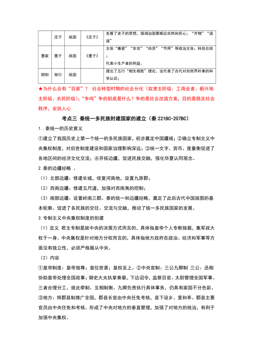 01  从中华文明起源到秦汉统一多民族封建国家的建立与巩固--2022-2023学年高一历史期末复习讲义（纲要上）