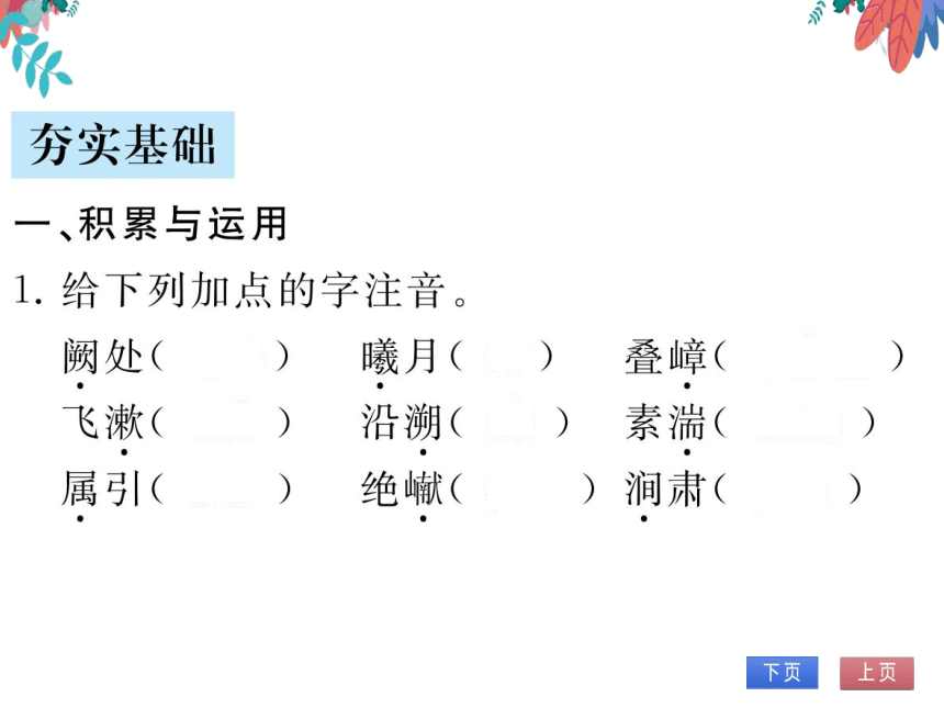 【统编版】语文八年级上册 10.三 峡 习题课件