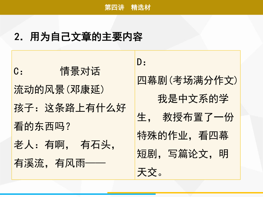 2021年广东中考二轮复习 语文作文 第四讲　精选材 课件（59张PPT）