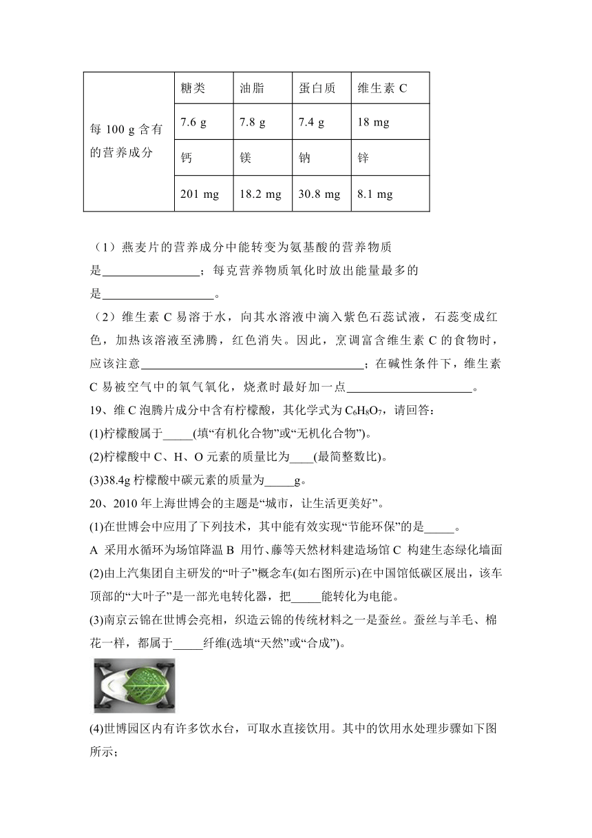 2022—2023学年化学沪教版（全国）九年级下册第8章  食品中的有机化合物  跟踪训练(含答案)