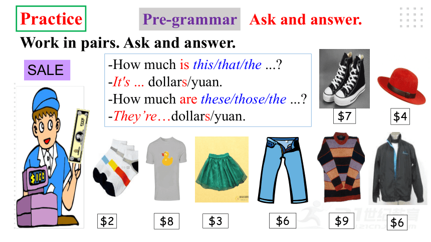 (新课标) Unit 7 How much are these socks Section A Grammar focus-3c 语法课优质课课件(共34张)