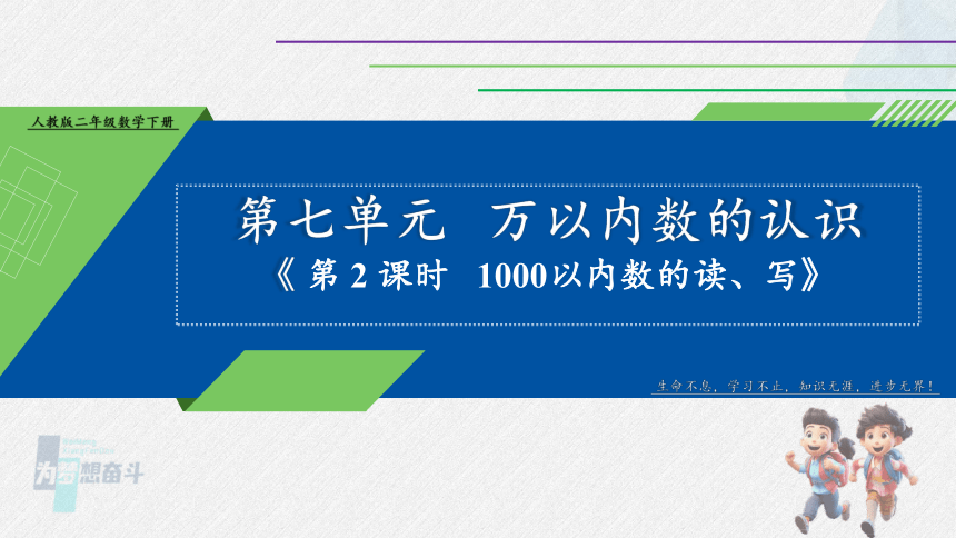 人教版二年级数学下册 第7单元《万以内数的认识》第2课时1000以内数的读、写（同步教学课件）(共22张PPT)