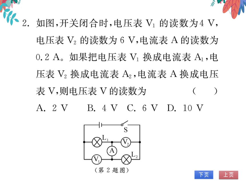 【2023版】人教版物理九全-第16章 电压 电阻 专题六 含电表的电路分析与电表的选填 习题课件