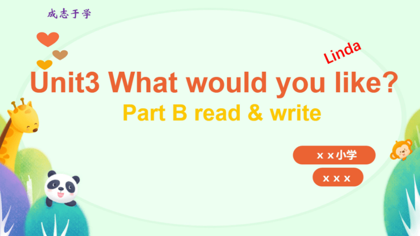 Unit 3 What would you like Part B Read and write（希沃版课件+图片版预览PPT）