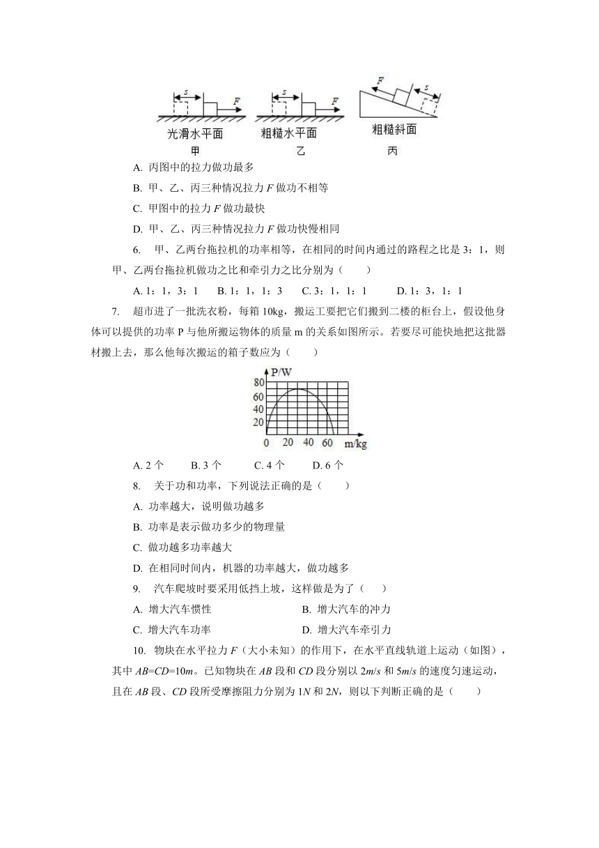 11.4功率同步测试2021—2022学年苏科版九年级物理上册（含答案）