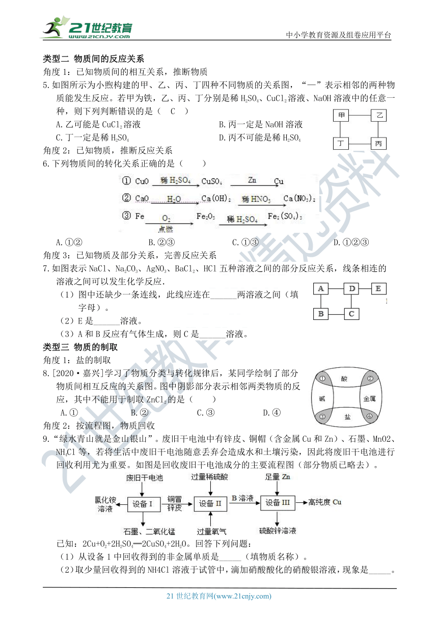 考试这样考--第5节 物质的转化（第3课时） 同步练习（含答案）
