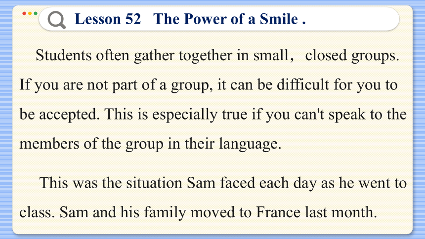 Lesson 52  The Power of a Smile 课件（38张PPT)