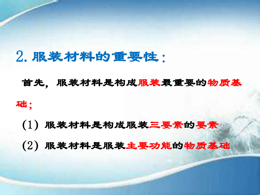 第一章  绪论 课件(共19张PPT)-《服装材料》同步教学（中国纺织出版社）