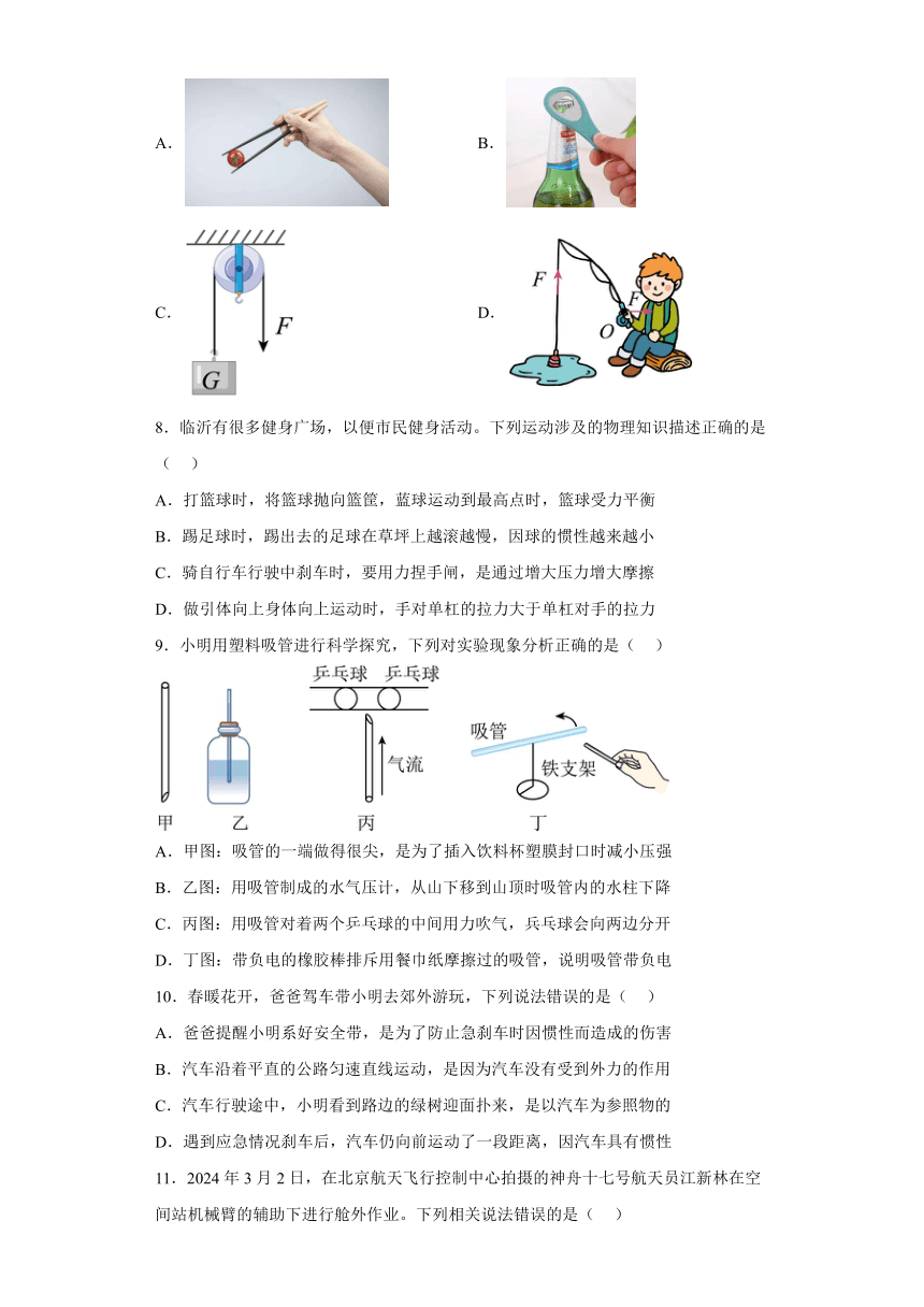 2024年山东省临沂市兰山区中考一模物理试题（含解析）