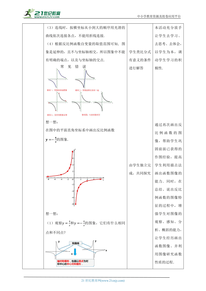 【核心素养目标】6.2.1反比例函数的图象与性质 教学设计