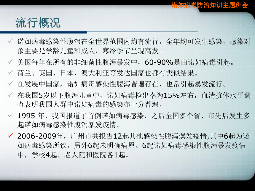 预防诺如病毒主题班会 课件 （26张幻灯片）