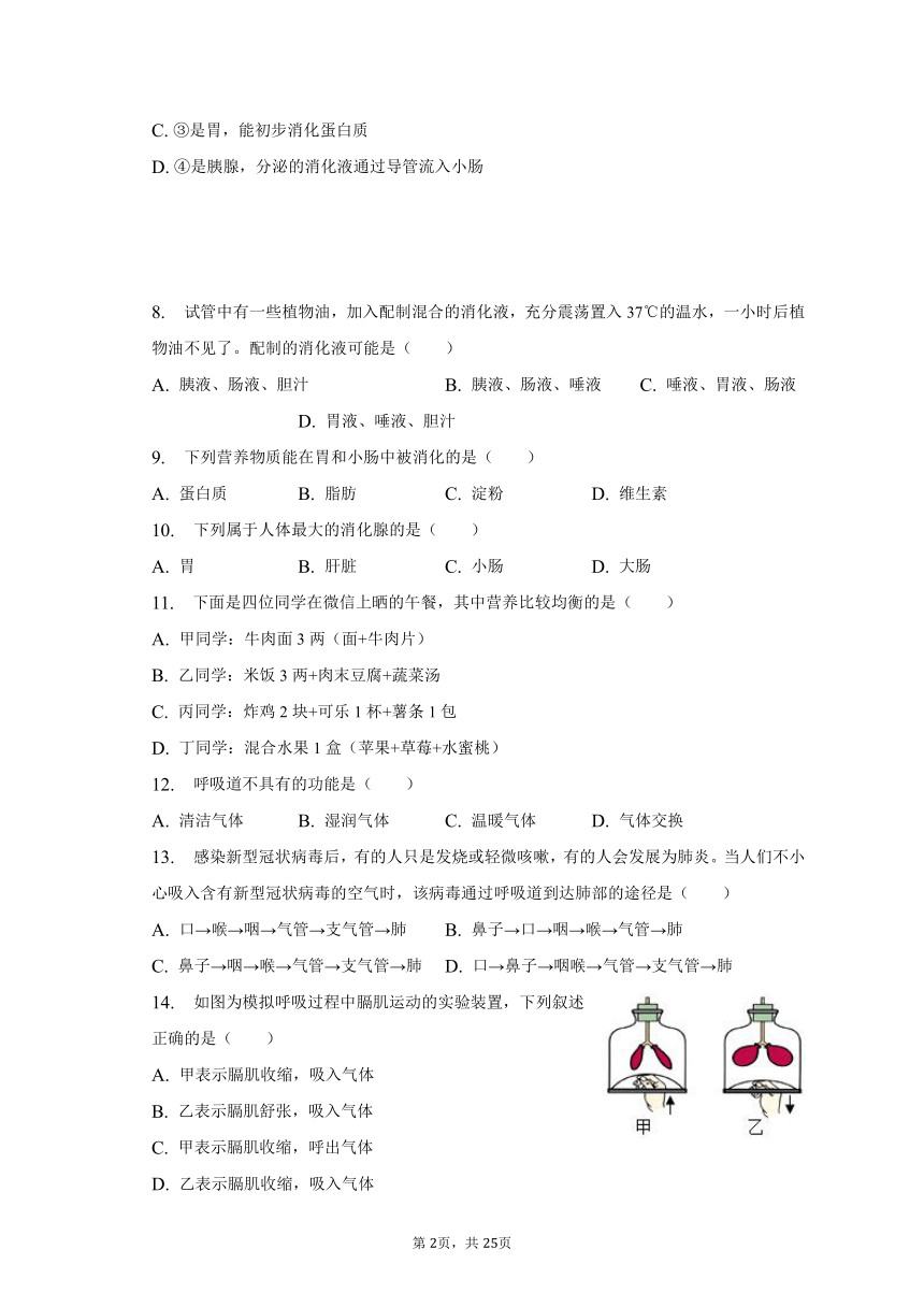 2022-2023学年山东省临沂市沂水县七年级（下）期中生物试卷（含解析）