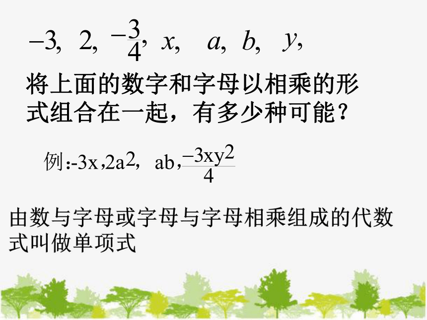 冀教版数学七年级上册 4.1 整式 课件(共18张PPT)