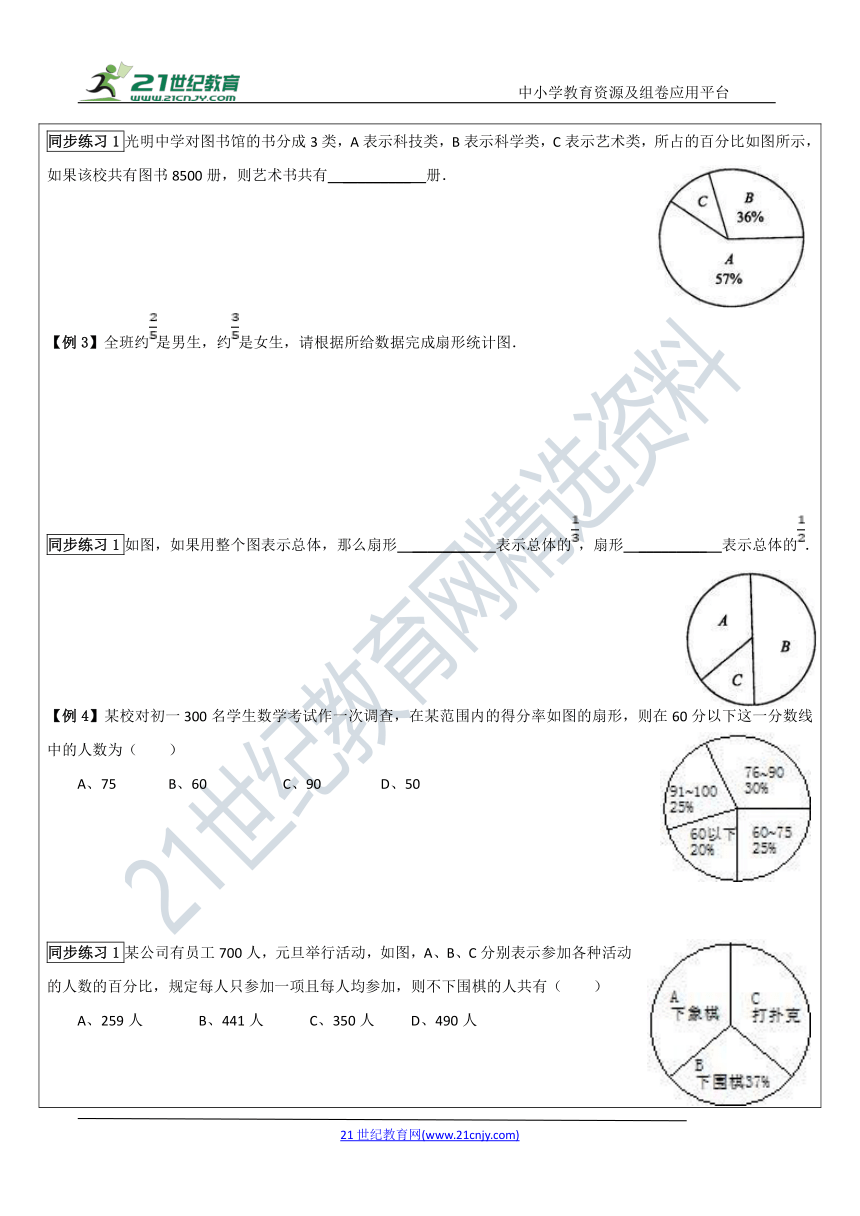 第19讲 扇形统计图的概念及其圆心角的计算 讲义（含答案）