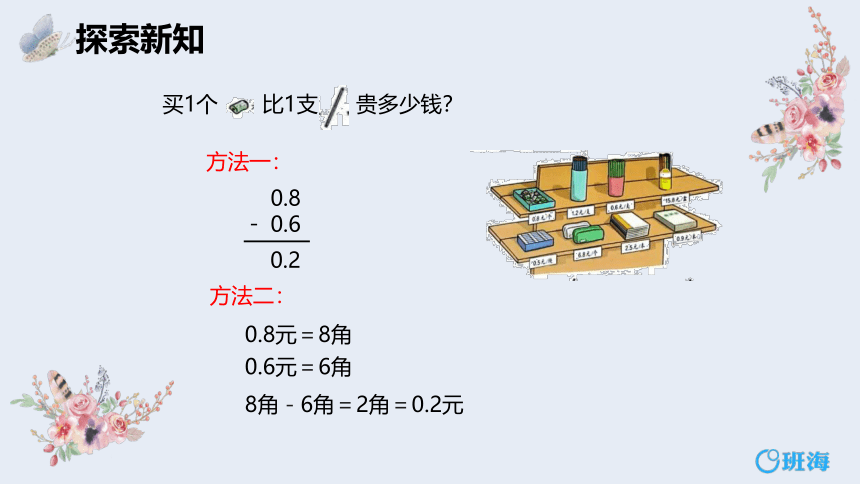 【班海】2022-2023春季人教新版 三下 第七单元 2.简单的小数加、减法 第1课时【优质课件】