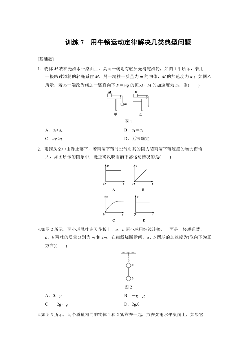 人教版高中物理必修一第四章 同步训练7用牛顿运动定律解决几类典型问题