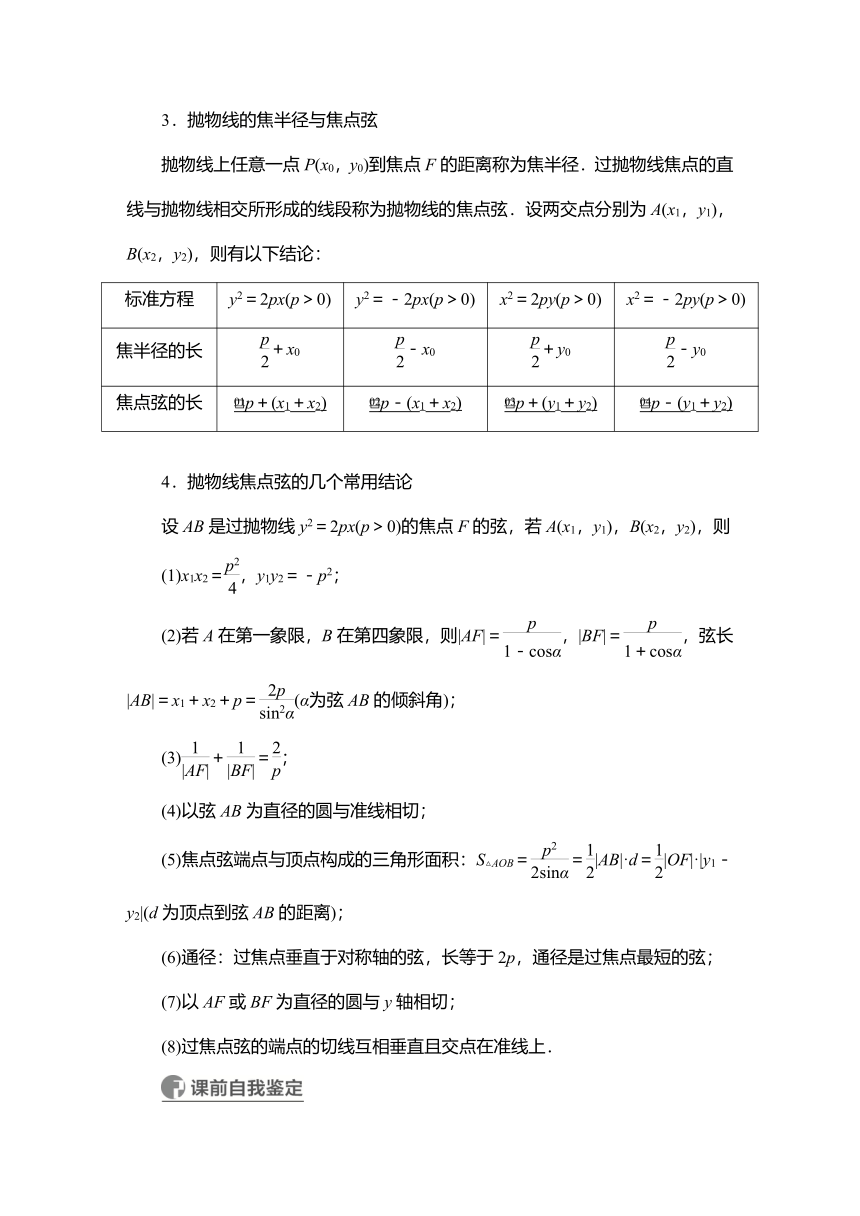 2023高考科学复习解决方案-数学(名校内参版)第九章  9.7抛物线（Word版，含解析）