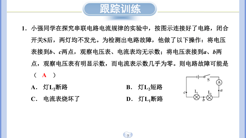 第4章 电路探秘 专题分类突破五 电路故障分析 练习（课件版 17张PPT）