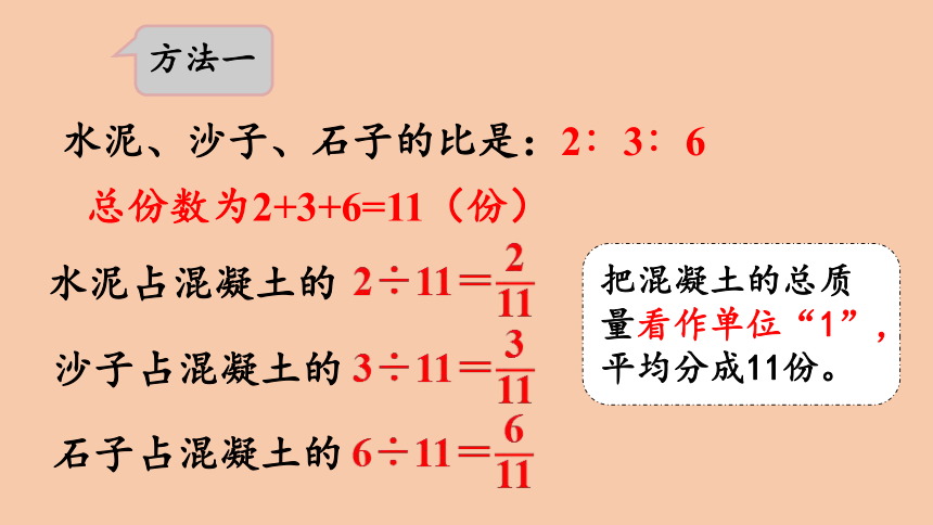 西师大版数学六年级上册4.4 按比例分配的方法解决实际问题 课件（18张ppt）
