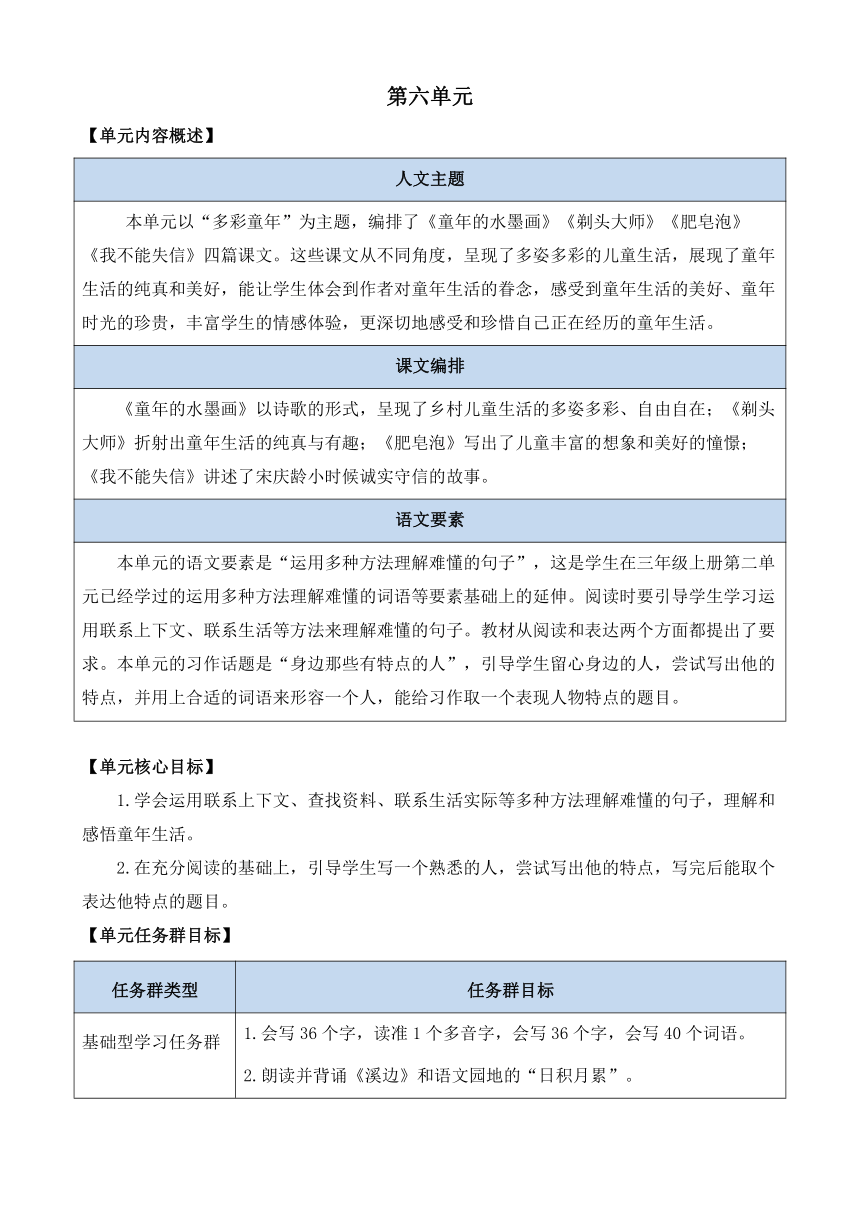 18.《童年的水墨画》 优质教案（共两课时）