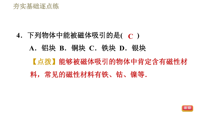 苏科版九年级下册物理习题课件 第16章 16.1.1磁体和磁场（33张）