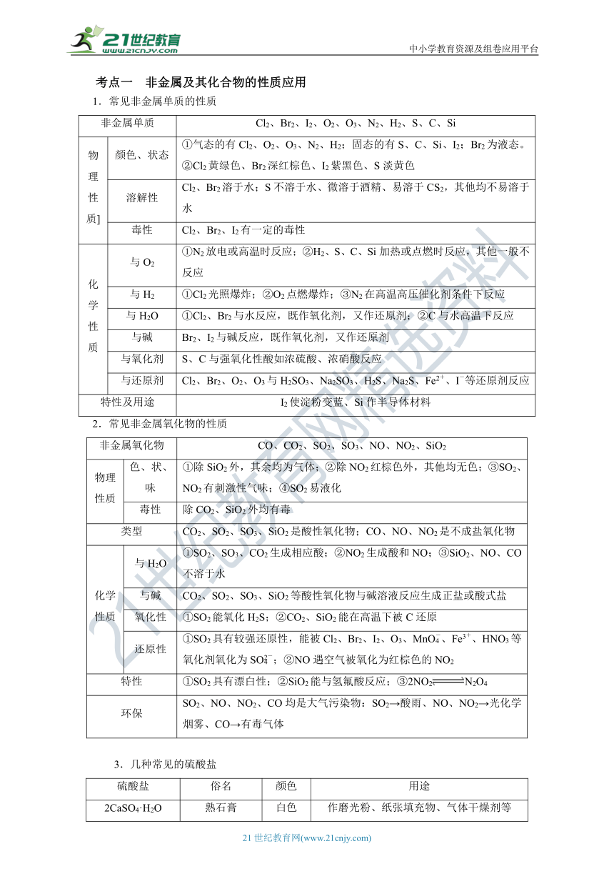 【高分攻略】2022高考化学二轮学案 查漏补缺 专题六 非金属及其化合物（解析版）