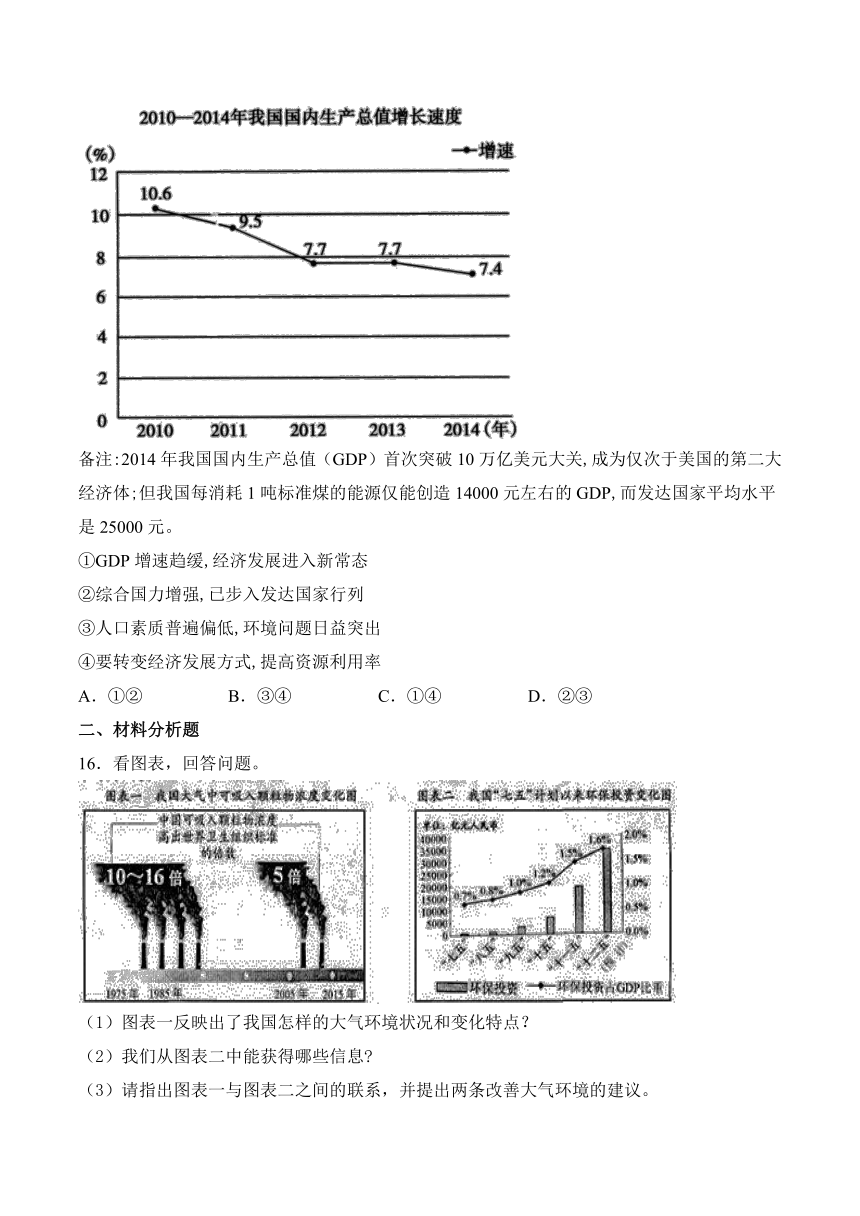 8.4 发展的选择 同步练习(含答案)