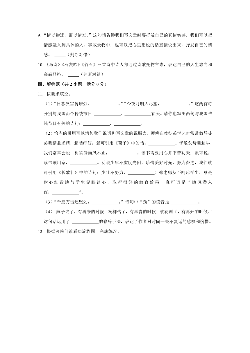 2021年山东省济南市历下区小升初语文试卷  解析版