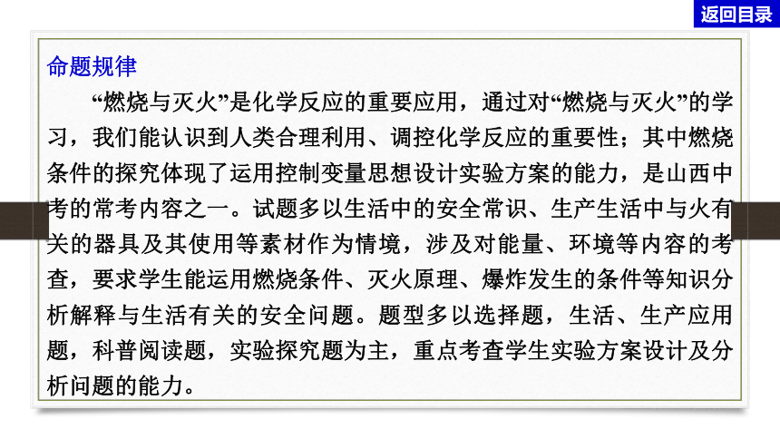 2024年山西省九年级中考化学一轮专题复习  燃烧与灭火（共31张PPT）