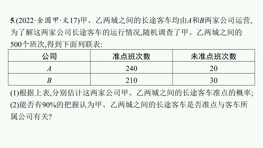 2023届高考二轮总复习课件（适用于老高考旧教材） 数学（文）专题四 概率与统计(共122张PPT)